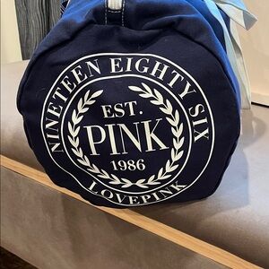 PINK Victoria's Secret Dark Blue Duffel Bag